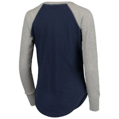 Seattle Seahawks Touch Women's Waffle Raglan Lightweight Long Sleeve T-Shirt - College Navy - NFL