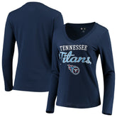Tennessee Titans G-III 4Her by Carl Banks Women's Post Season Long Sleeve V-Neck T-Shirt - Navy - NFL