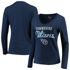 Tennessee Titans G-III 4Her by Carl Banks Women's Post Season Long Sleeve V-Neck T-Shirt - Navy - NFL