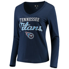 Tennessee Titans G-III 4Her by Carl Banks Women's Post Season Long Sleeve V-Neck T-Shirt - Navy - NFL