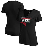 Toronto Raptors Women's Hometown Collection The Six V-Neck T-Shirt Black