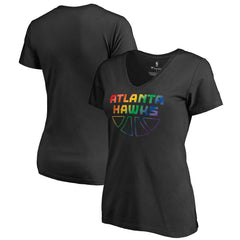 Atlanta Hawks Women's Team Pride Wordmark V-Neck T-Shirt Black