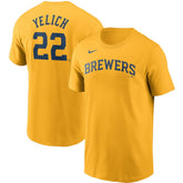 Christian Yelich Milwaukee Brewers Nike Name & Number T-Shirt Sale