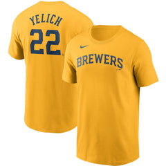 Christian Yelich Milwaukee Brewers Nike Name & Number T-Shirt Sale
