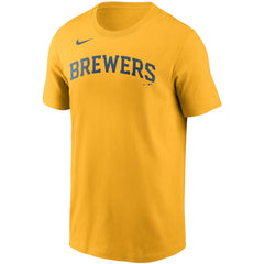 Christian Yelich Milwaukee Brewers Nike Name & Number T-Shirt Sale