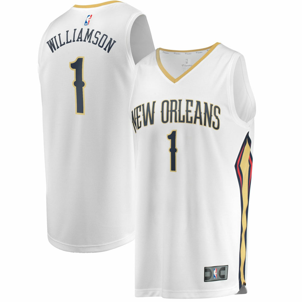 Fanatics Zion Williamson New Orleans Pelicans Replica Fast Break Jersey White Association Edition