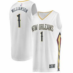 Fanatics Zion Williamson New Orleans Pelicans Replica Fast Break Jersey White Association Edition