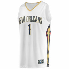 Fanatics Zion Williamson New Orleans Pelicans Replica Fast Break Jersey White Association Edition