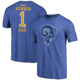 Los Angeles Rams Greatest Dad Retro Tri-Blend T-Shirt - Heathered Royal - Fanatics