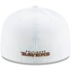 Baltimore Ravens New Era Shield Omaha 59FIFTY Fitted Hat - White - NFL