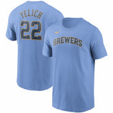 Christian Yelich Milwaukee Brewers Nike Name & Number T-Shirt Online