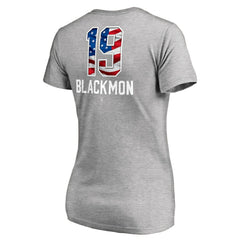 Charlie Blackmon Colorado Rockies Women's Banner Wave Name & Number V-Neck T-Shirt Sale