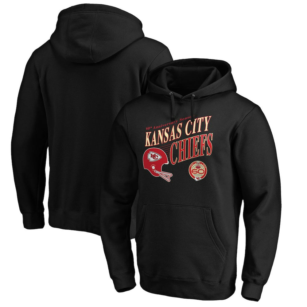 Kansas City Chiefs 60th Season Logo Rise Pullover Hoodie - Black - NFL