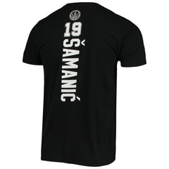 Fanatics Luka Samanic San Antonio Spurs Playmaker Name & Number Logo T-Shirt Black