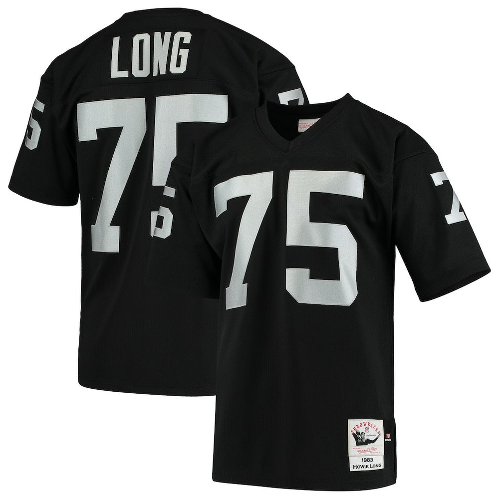 Howie Long Las Vegas Raiders 1983 Authentic Throwback Retired Player Jersey - Black - Mitchell & Ness