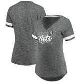 Fanatics Brooklyn Nets Women's Showtime Winning With Pride Notch Neck T-Shirt Gray/White
