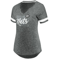 Fanatics Brooklyn Nets Women's Showtime Winning With Pride Notch Neck T-Shirt Gray/White