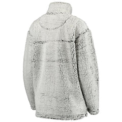 Chicago Bears Women's Sherpa Quarter-Zip Pullover Jacket - Gray - NFL