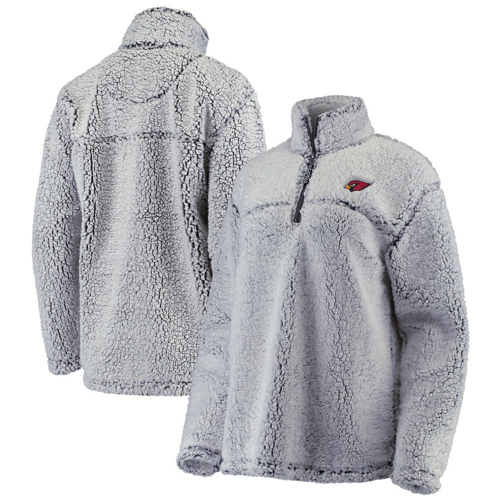 Arizona Cardinals G-III 4Her by Carl Banks Women's Sherpa Quarter-Zip Pullover Jacket - Gray - NFL