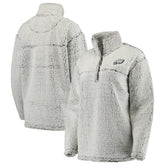 Philadelphia Eagles Women's Sherpa Quarter-Zip Pullover Jacket - Gray - NFL