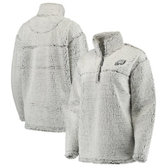 Philadelphia Eagles Women's Sherpa Quarter-Zip Pullover Jacket - Gray - NFL