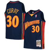 Mitchell & Ness Stephen Curry Golden State Warriors Youth 2009-10 Hardwood Classics Swingman Throwback Jersey Navy