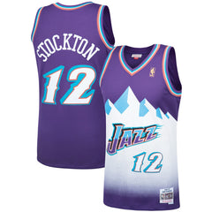 Mitchell & Ness John Stockton Utah Jazz Hardwood Classics Swingman Jersey Purple