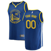 Fanatics Golden State Warriors Youth 2019/20 Fast Break Custom Replica Jersey Royal Icon Edition