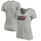 Tampa Bay Buccaneers Women's Krewe Member V-Neck T-Shirt - Heather Gray - NFL