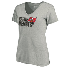 Tampa Bay Buccaneers Women's Krewe Member V-Neck T-Shirt - Heather Gray - NFL