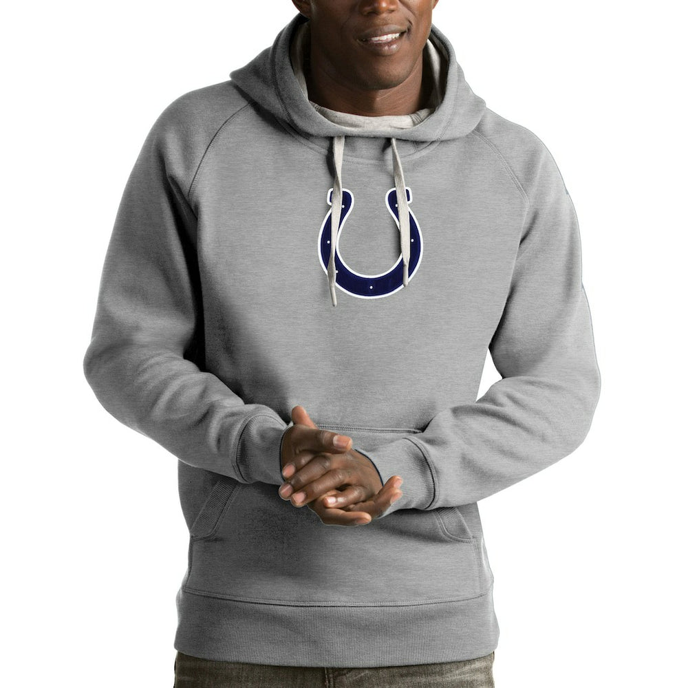 Indianapolis Colts Antigua Victory Pullover Hoodie - Heather Gray - NFL
