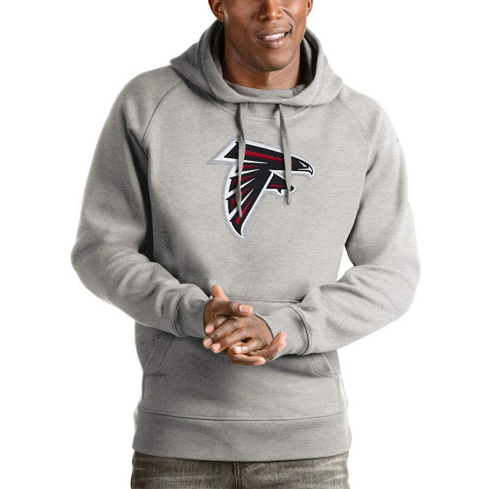 Atlanta Falcons Antigua Victory Pullover Hoodie - Heather Gray - NFL