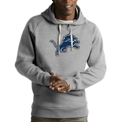 Detroit Lions Antigua Victory Pullover Hoodie - Heather Gray - NFL