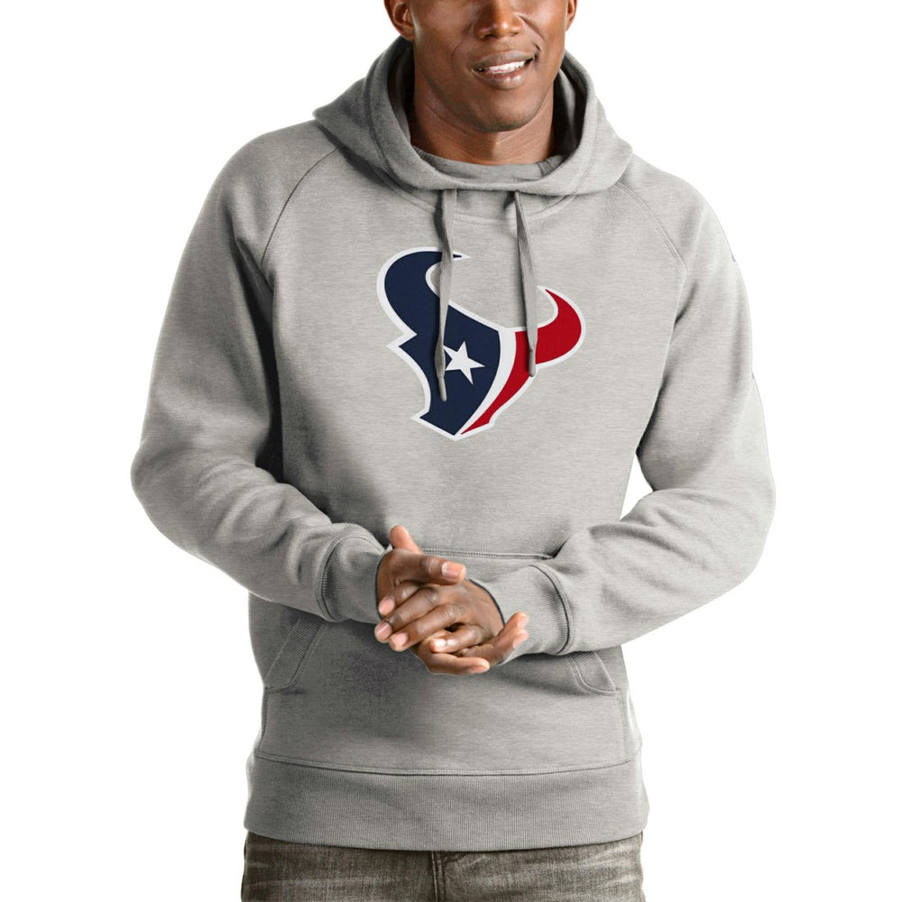 Houston Texans Antigua Victory Pullover Hoodie - Heather Gray - NFL