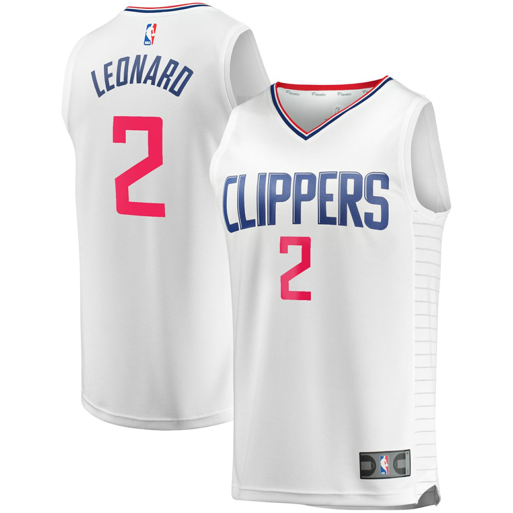 Fanatics Kawhi Leonard LA Clippers Fast Break Replica Player Jersey White Association Edition