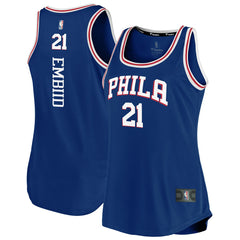 Fanatics Joel Embiid Philadelphia 76ers Women's Fast Break Team Tank Jersey Icon Edition Royal