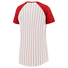 St. Louis Cardinals Fanatics Women's Cooperstown Collection Iconic Pinstripe Raglan Scoop Neck T-Shirt Near Me