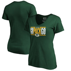 Green Bay Packers Women's Hometown Refresh Go Pack Go V-Neck T-Shirt - Green - NFL