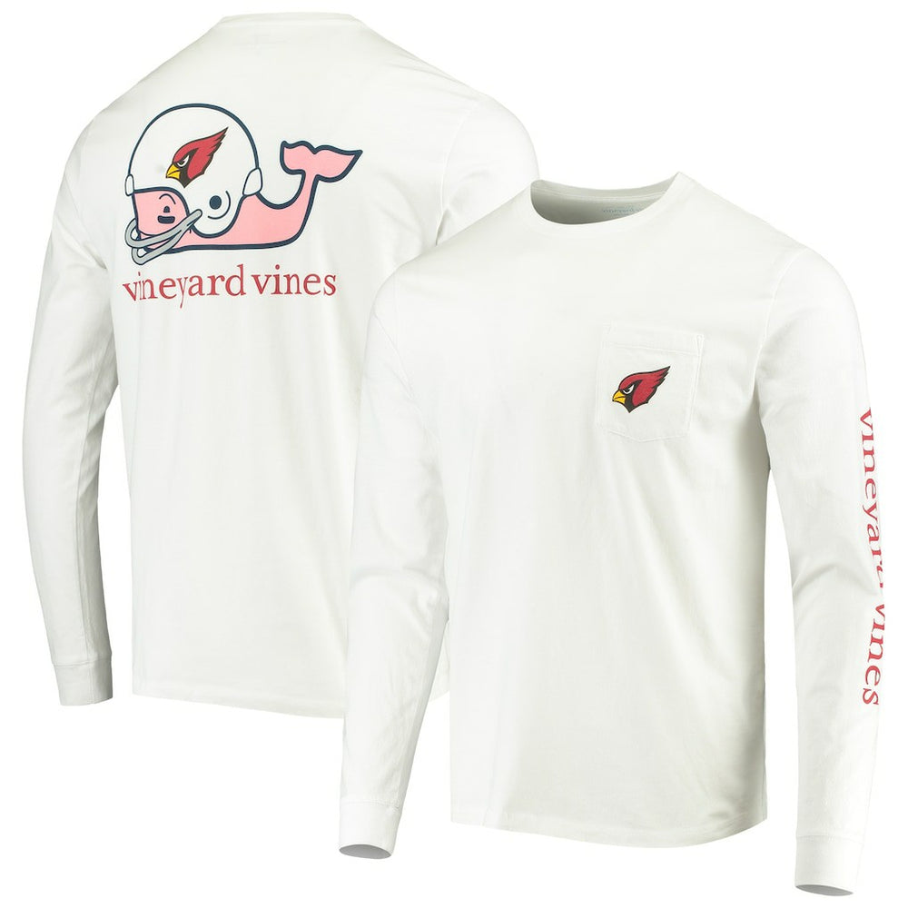 Arizona Cardinals Vineyard Vines Whale Helmet Long Sleeve T-Shirt - White - NFL