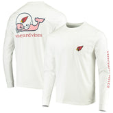 Arizona Cardinals Vineyard Vines Whale Helmet Long Sleeve T-Shirt - White - NFL