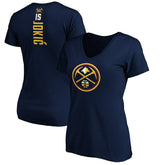 Nikola Jokic Denver Nuggets Women's Playmaker Name & Number V-Neck T-Shirt Navy