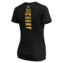 Stephen Curry Golden State Warriors Women's Playmaker Name & Number V-Neck T-Shirt Black