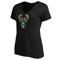 Giannis Antetokounmpo Milwaukee Bucks Women's Playmaker Name & Number V-Neck T-Shirt Black