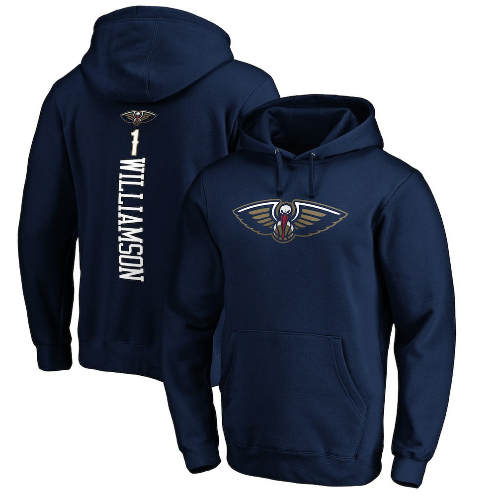 Zion Williamson New Orleans Pelicans Playmaker Name & Number Pullover Hoodie Navy