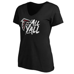Atlanta Falcons Women's Falcons vs. All Y'all V-Neck T-Shirt - Black - NFL