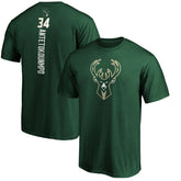 Fanatics Giannis Antetokounmpo Milwaukee Bucks Playmaker Name & Number T-Shirt Hunter Green