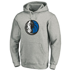 Fanatics Dallas Mavericks Team Primary Logo Fitted Pullover Hoodie Heather Gray