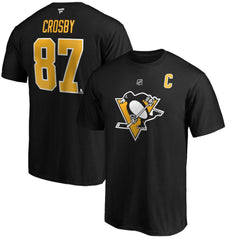 Sidney Crosby Pittsburgh Penguins Fanatics Authentic Stack Player Name & Number T-Shirt - Black | Fanatics near me