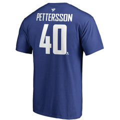 Elias Pettersson Vancouver Canucks Fanatics Authentic Stack Player Name & Number T-Shirt - Blue | Fanatics Lifestyle