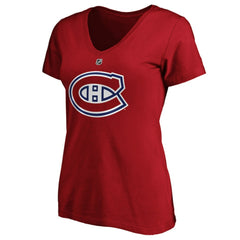 Carey Price Montreal Canadiens Fanatics Women's Authentic Stack Name & Number V-Neck T-Shirt - Red | Fanatics online